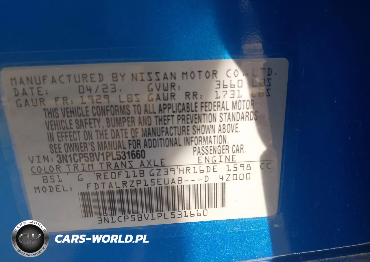 2023 Nissan Kicks S Xtronic Cvt VIN:3N1CP5BV1PL531660 - 9