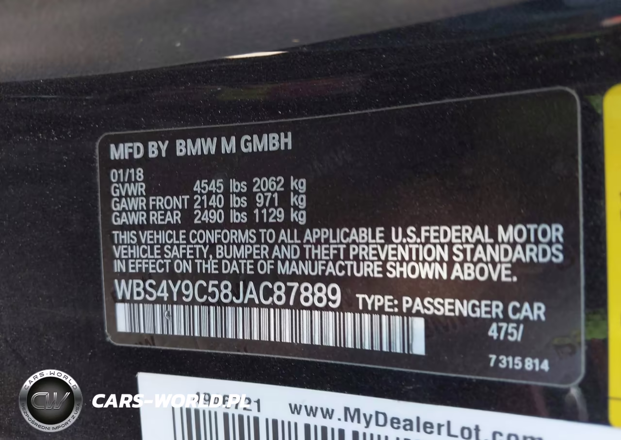 2018 BMW M4 VIN:WBS4Y9C58JAC87889 - 9