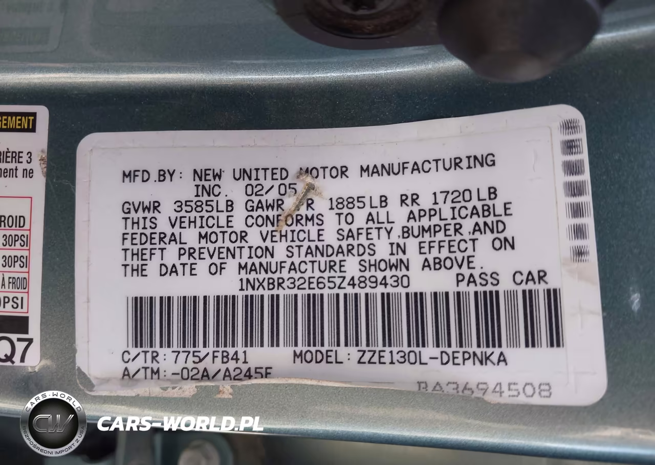 2005 Toyota Corolla Le VIN:1NXBR32E65Z489430 - 9