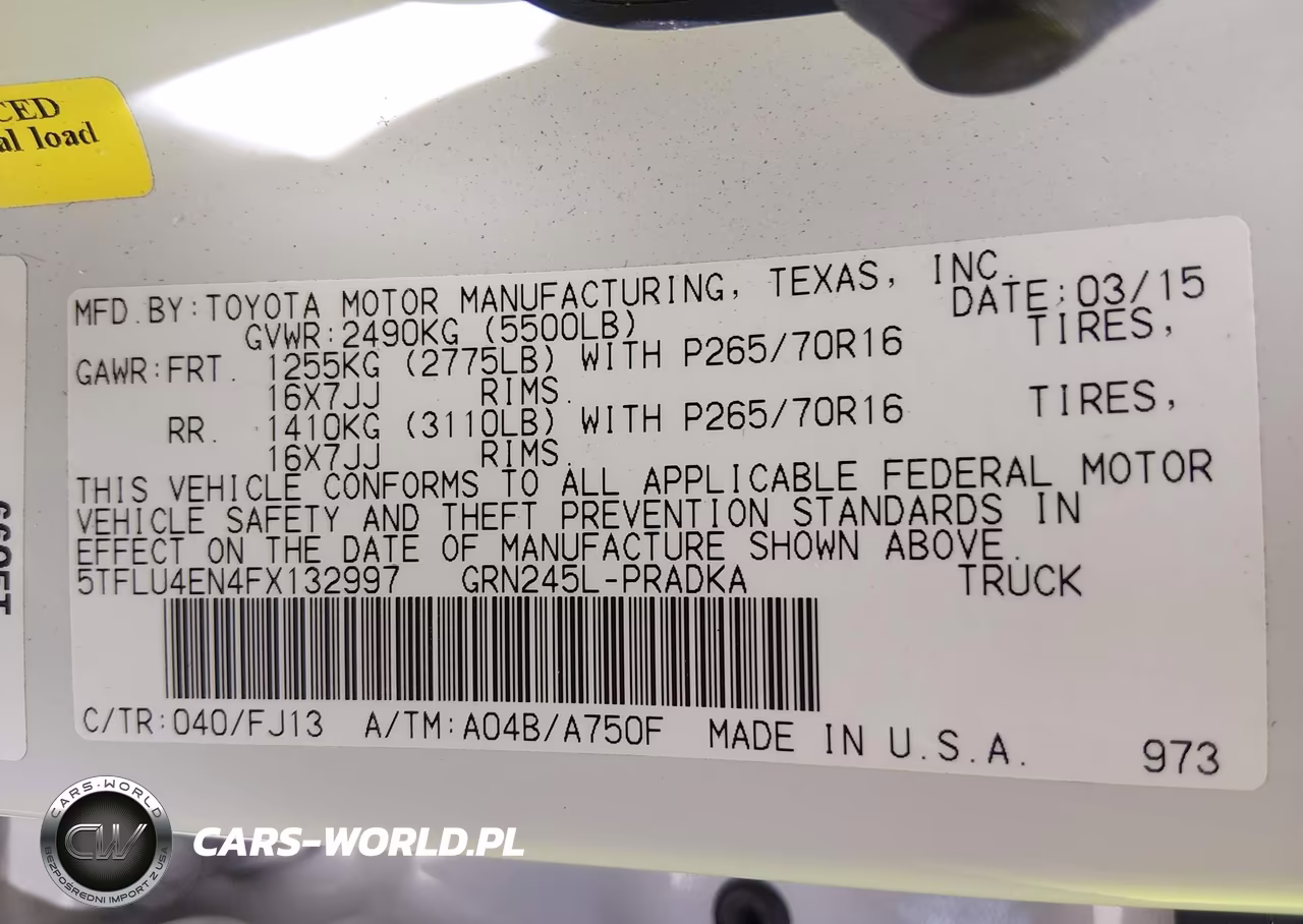 2015 Toyota Tacoma Base V6 VIN:5TFLU4EN4FX132997 - 9