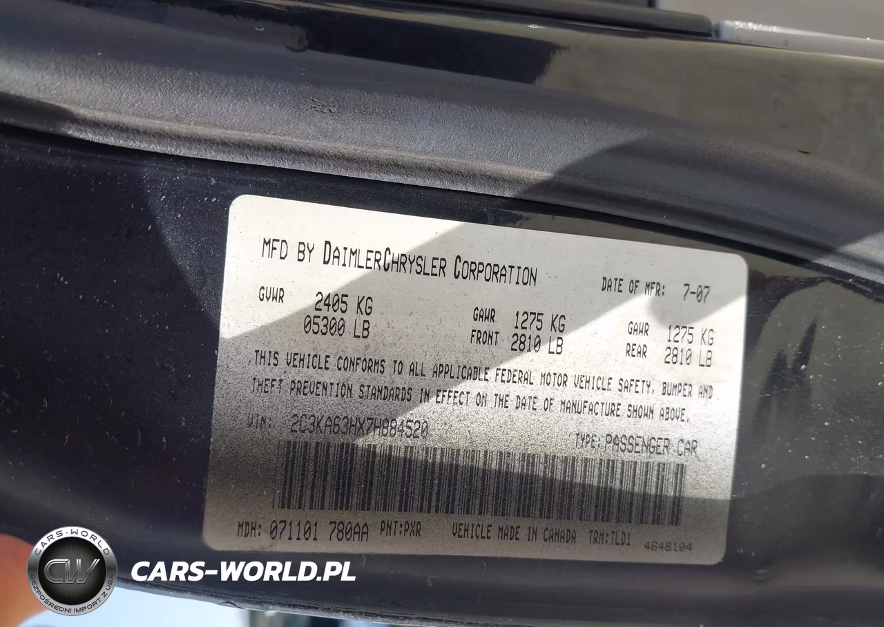 2007 Chrysler 300C VIN:2C3KA63HX7H884520 - 9