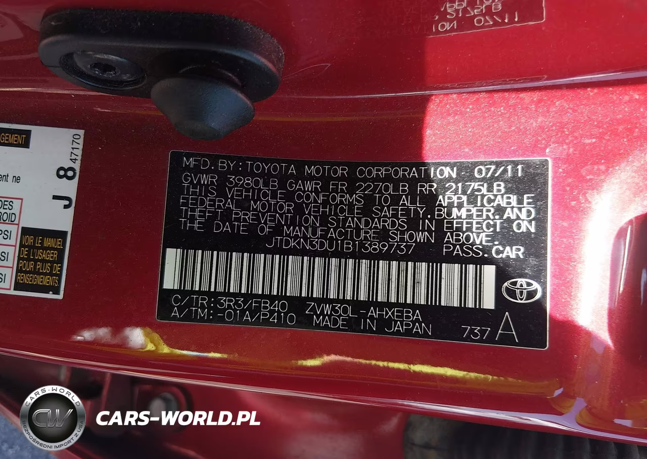 2011 Toyota Prius Two VIN:JTDKN3DU1B1389737 - 9