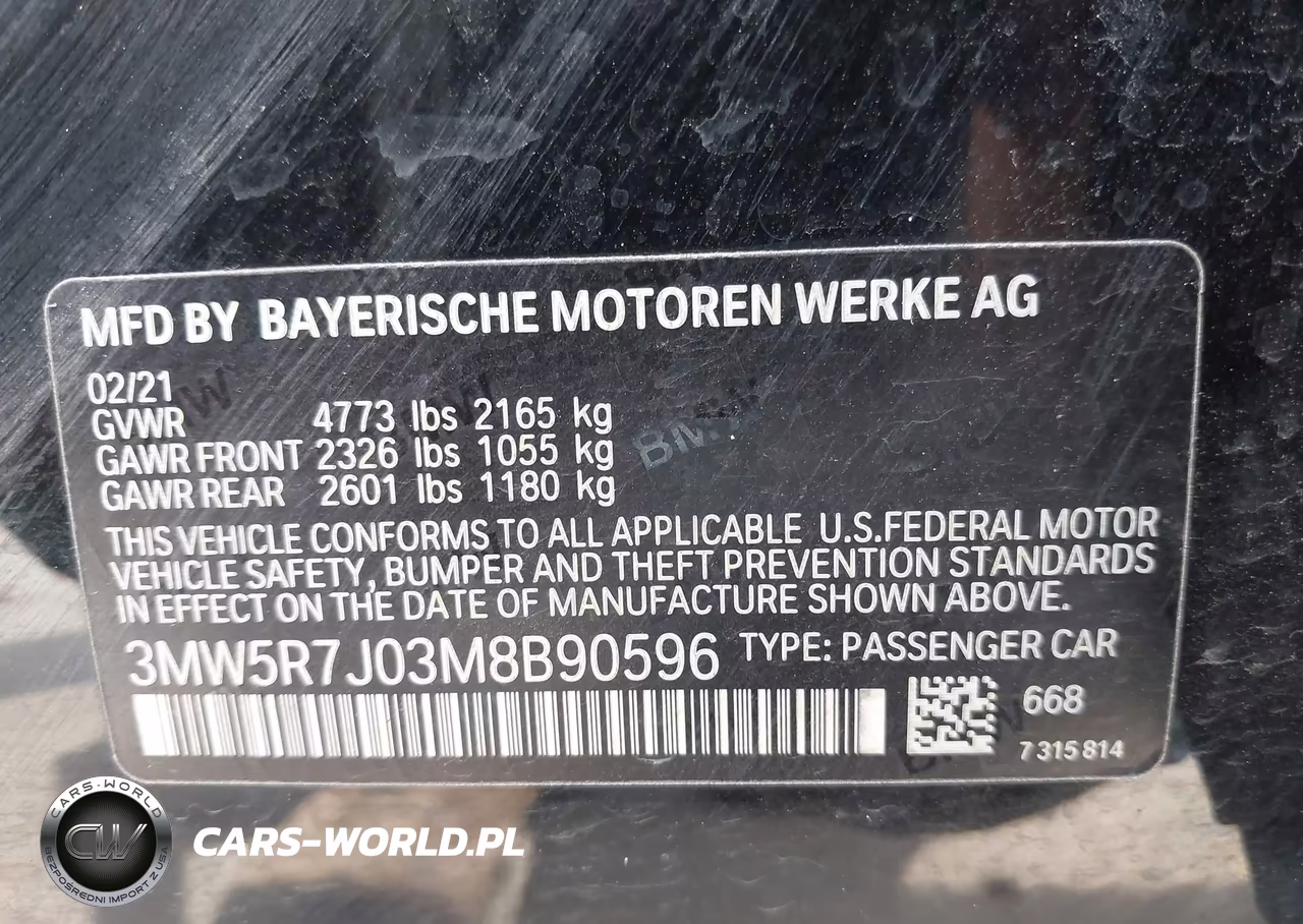 2021 BMW 330I xDrive VIN:3MW5R7J03M8B90596 - 9