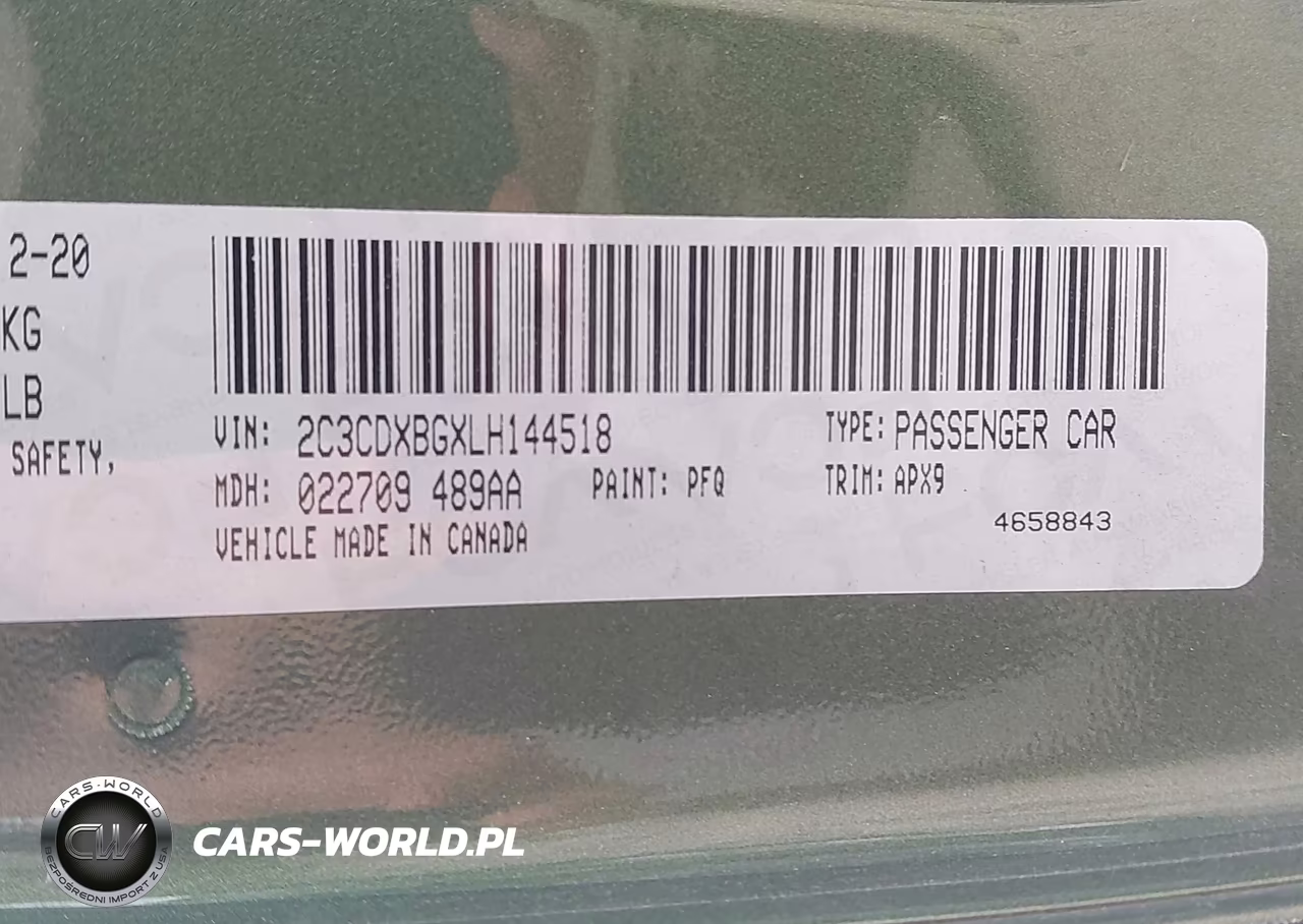 2020 Dodge Charger Sxt Rwd VIN:2C3CDXBGXLH144518 - 9