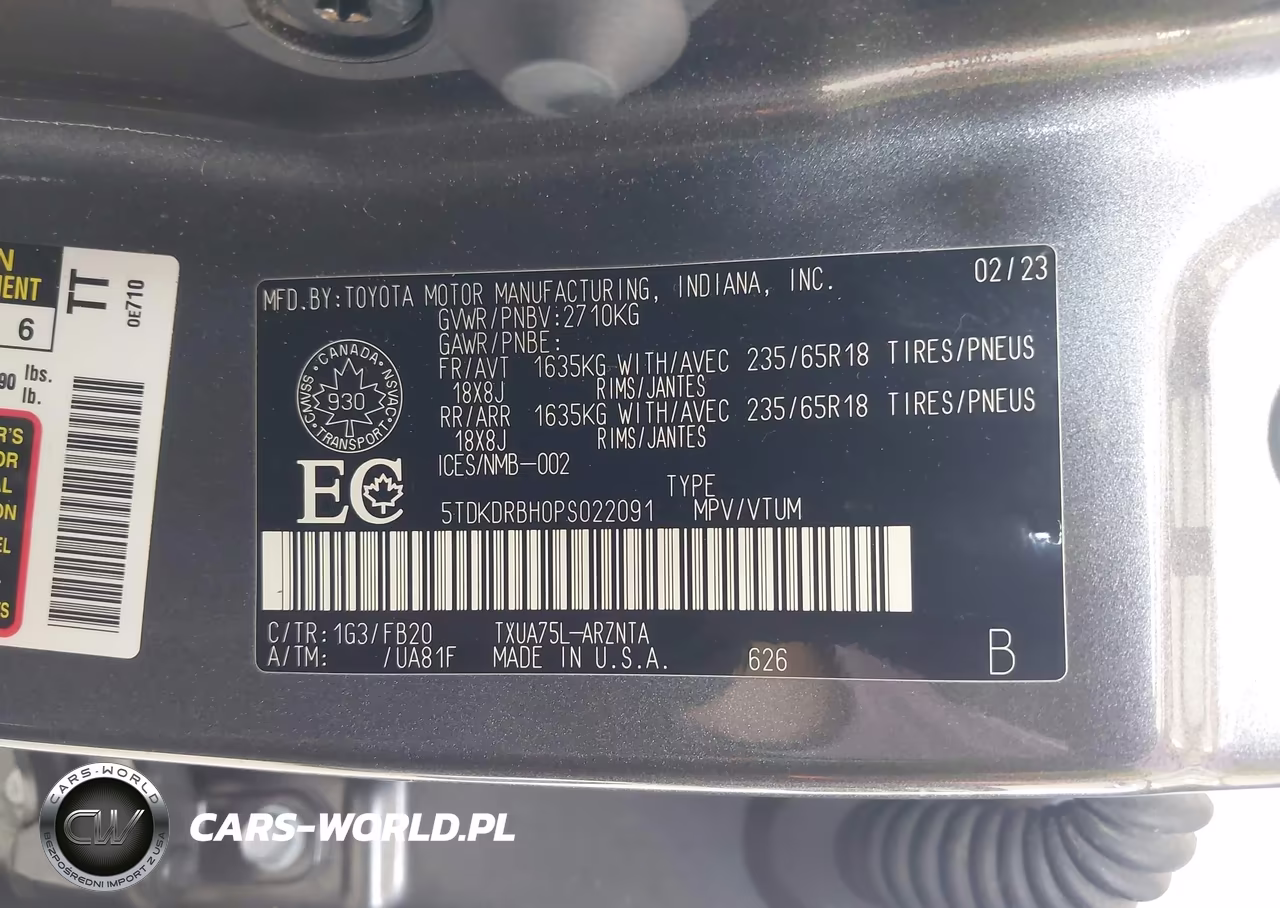 2023 Toyota Highlander Le VIN:5TDKDRBH0PS022091 - 9