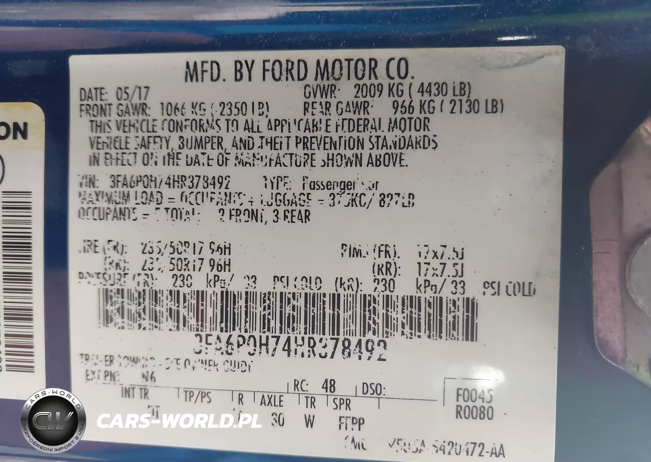 2017 Ford Fusion Se VIN:3FA6P0H74HR378492 - 9