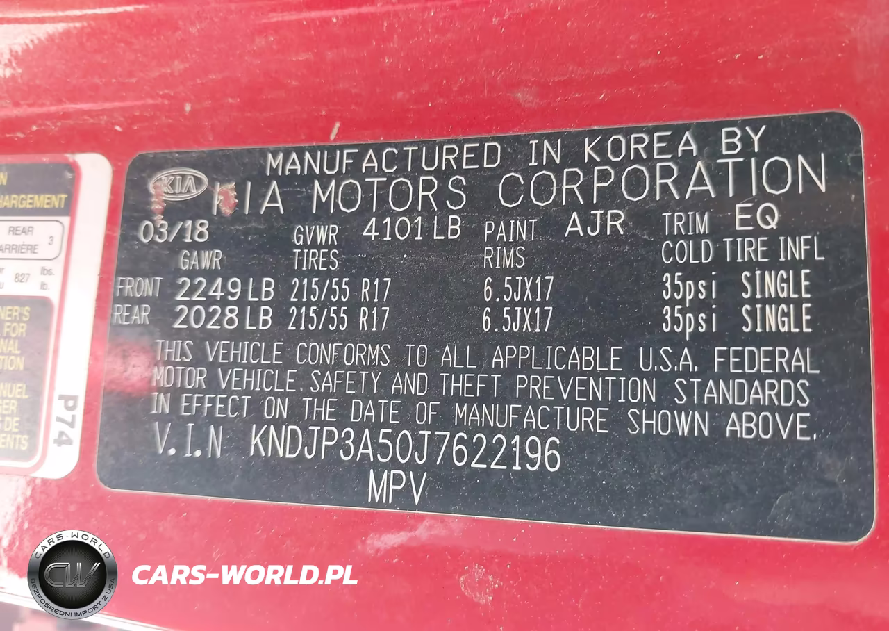 2018 Kia Soul + VIN:KNDJP3A50J7622196 - 9