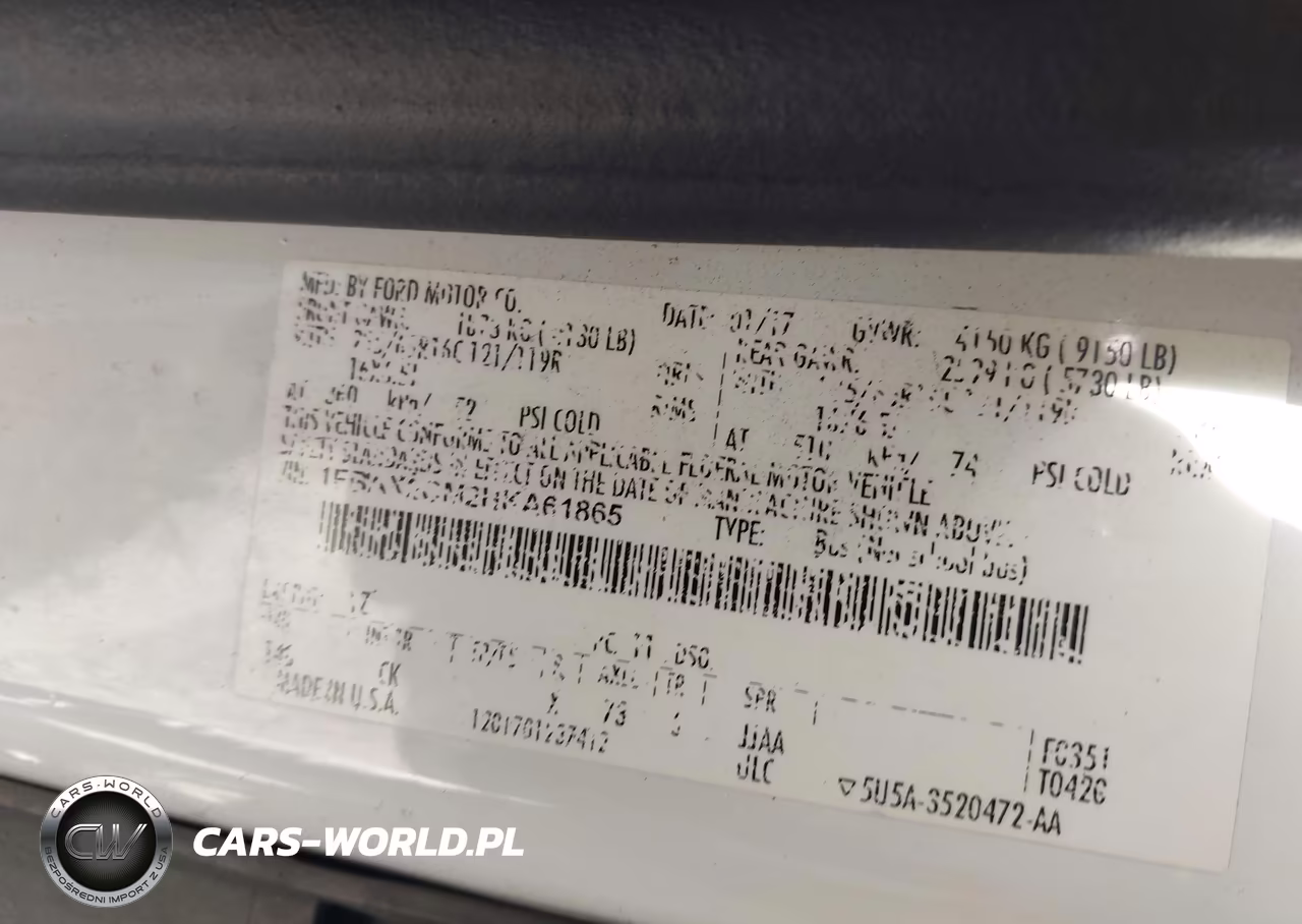 2017 Ford Transit-350 Xlt VIN:1FBAX2CM2HKA61865 - 9