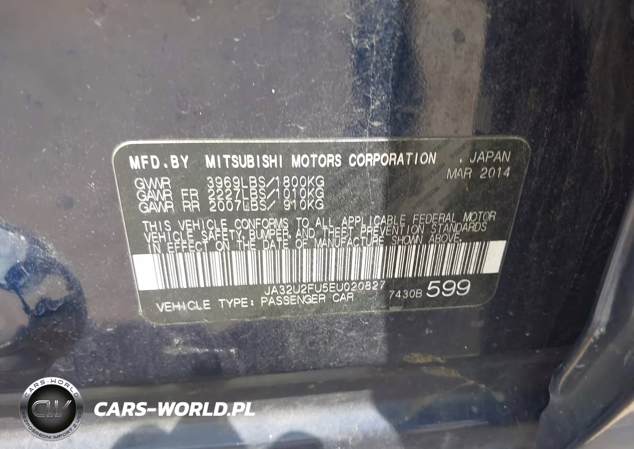 2014 Mitsubishi Lancer Es VIN:JA32U2FU5EU020827 - 9