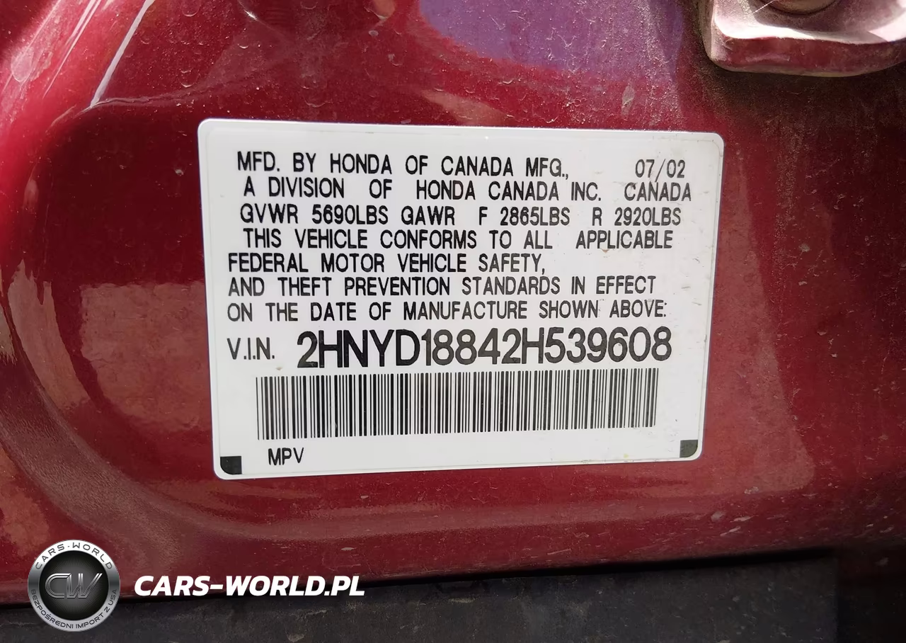 2002 Acura Mdx VIN:2HNYD18842H539608 - 9
