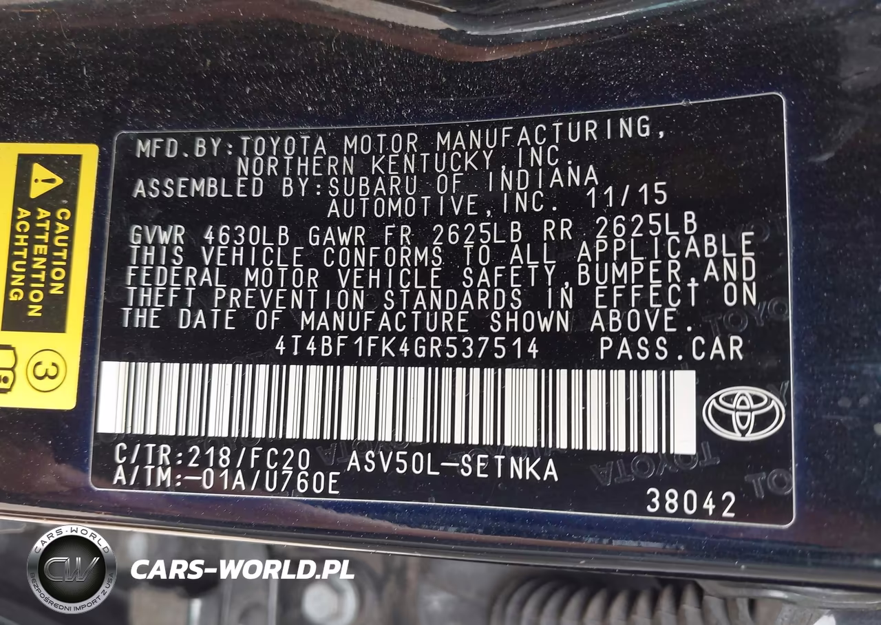 2016 Toyota Camry Le VIN:4T4BF1FK4GR537514 - 9