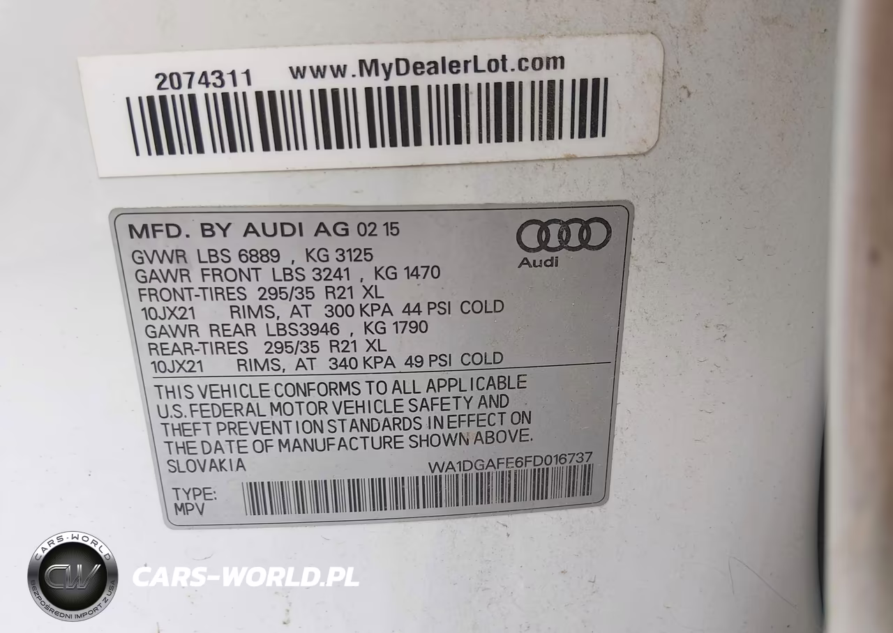 2015 Audi Q7 3.0T S Line Prestige VIN:WA1DGAFE6FD016737 - 9