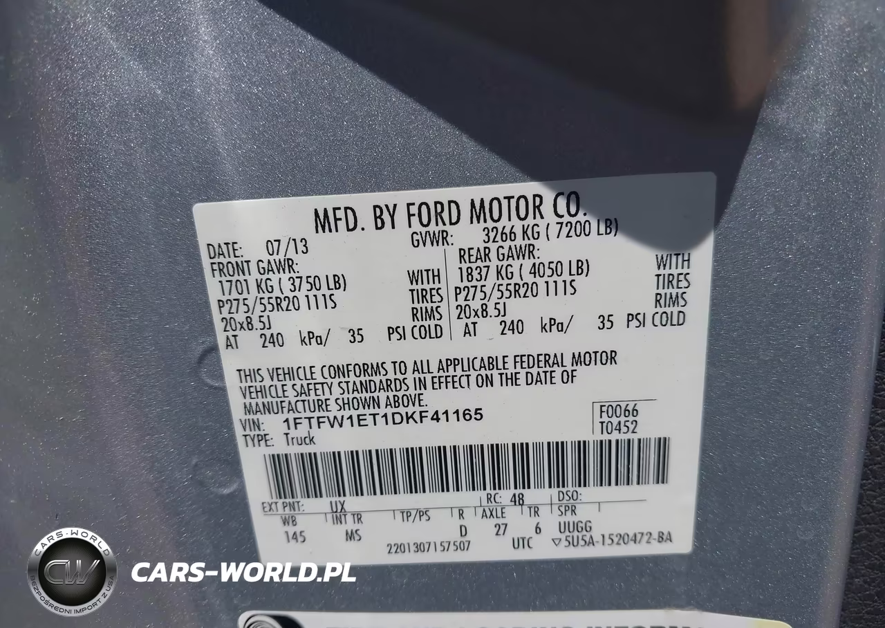 2013 Ford F-150 Xlt VIN:1FTFW1ET1DKF41165 - 9