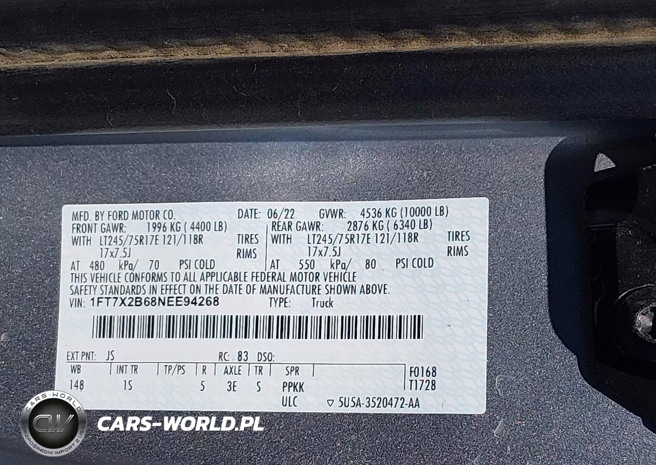 2022 Ford F-250 Xl VIN:1FT7X2B68NEE94268 - 9