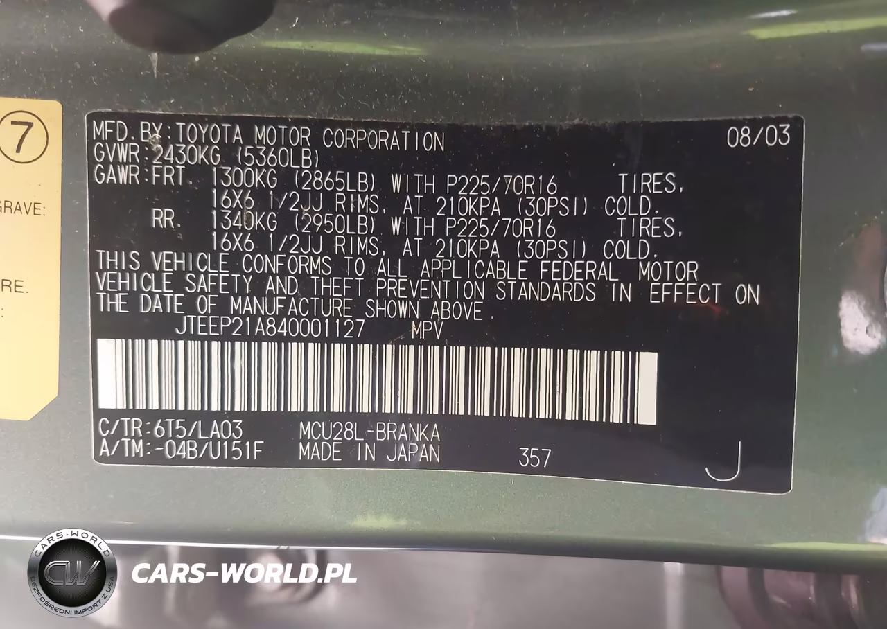 2004 Toyota Highlander V6 VIN:JTEEP21A840001127 - 9