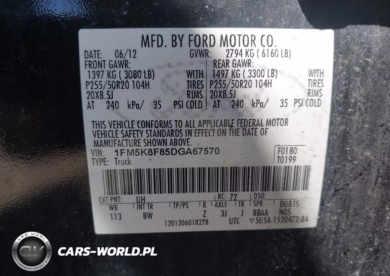 2013 Ford Explorer Limited VIN:1FM5K8F85DGA67570 - 9
