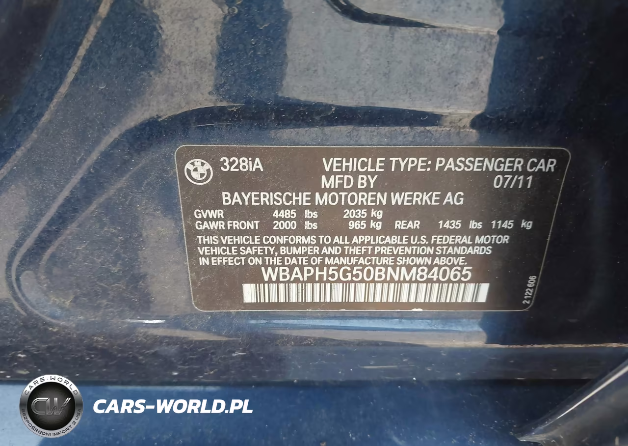 2011 BMW 328I VIN:WBAPH5G50BNM84065 - 9