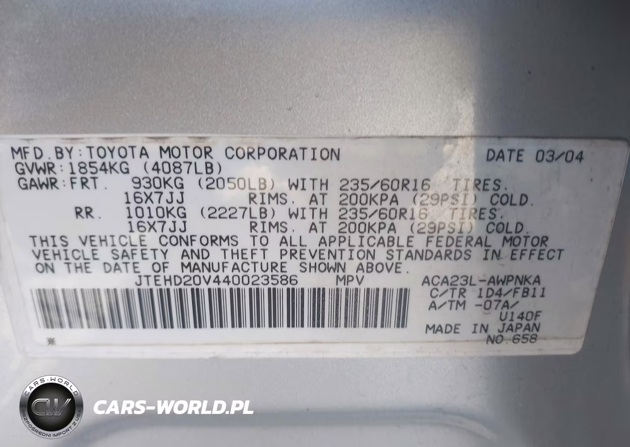 2004 Toyota Rav4 VIN:JTEHD20V440023586 - 9