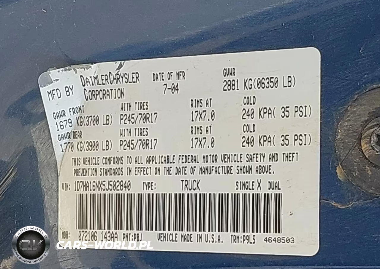 2005 Dodge Ram 1500 St VIN:1D7HA16NX5J502840 - 9