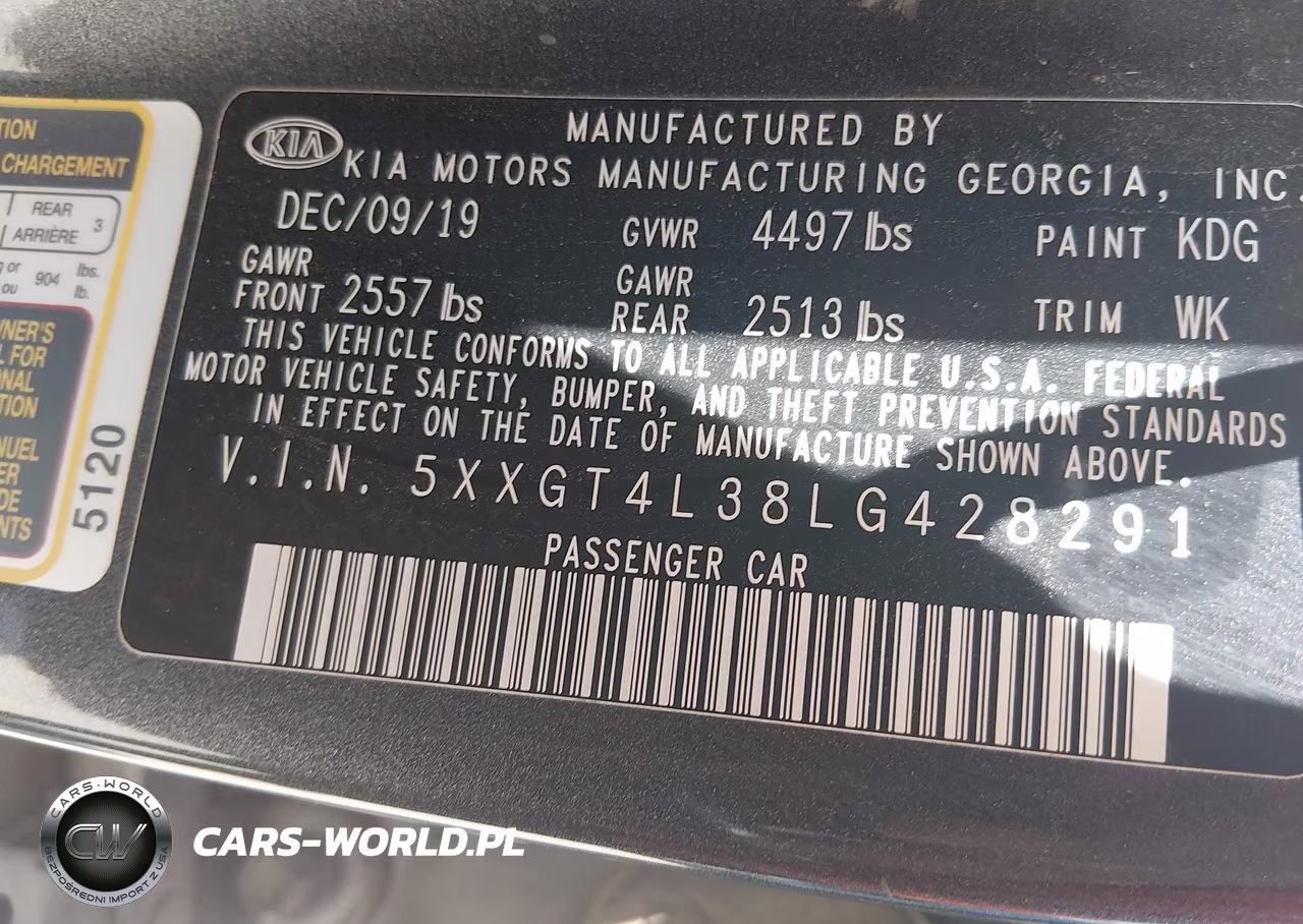 2020 Kia Optima Lx VIN:5XXGT4L38LG428291 - 9