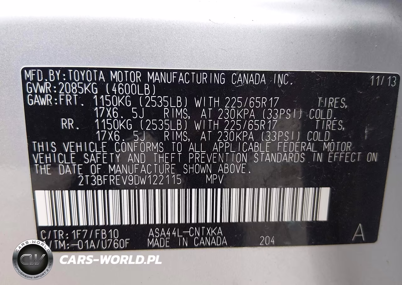 2013 Toyota Rav4 Le VIN:2T3BFREV9DW122115 - 9