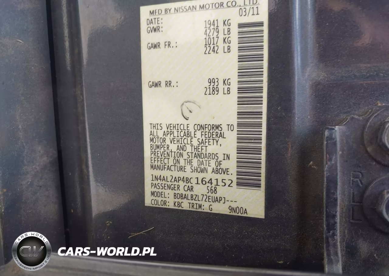 2011 Nissan Altima 2.5 S VIN:1N4AL2AP4BC164152 - 9