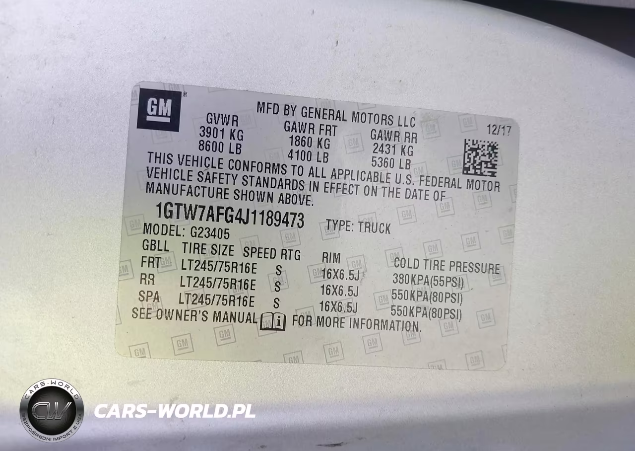 2018 GMC Savana 2500 Work Van VIN:1GTW7AFG4J1189473 - 9
