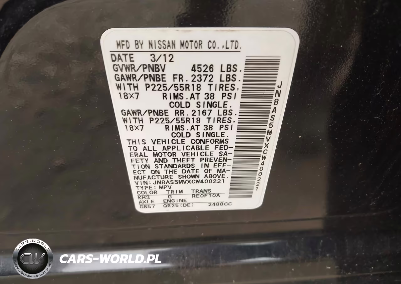 2012 Nissan Rogue Sv W-Sl Pkg VIN:JN8AS5MVXCW400221 - 9