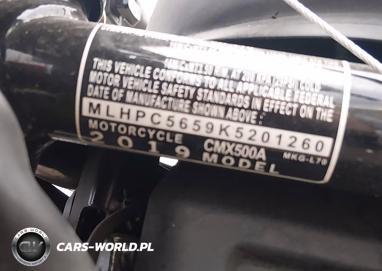 2019 Honda Cmx500 A VIN:MLHPC5659K5201260 - 10