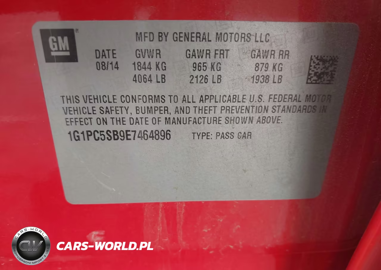 2014 Chevrolet Cruze 1Lt Auto VIN:1G1PC5SB9E7464896 - 9