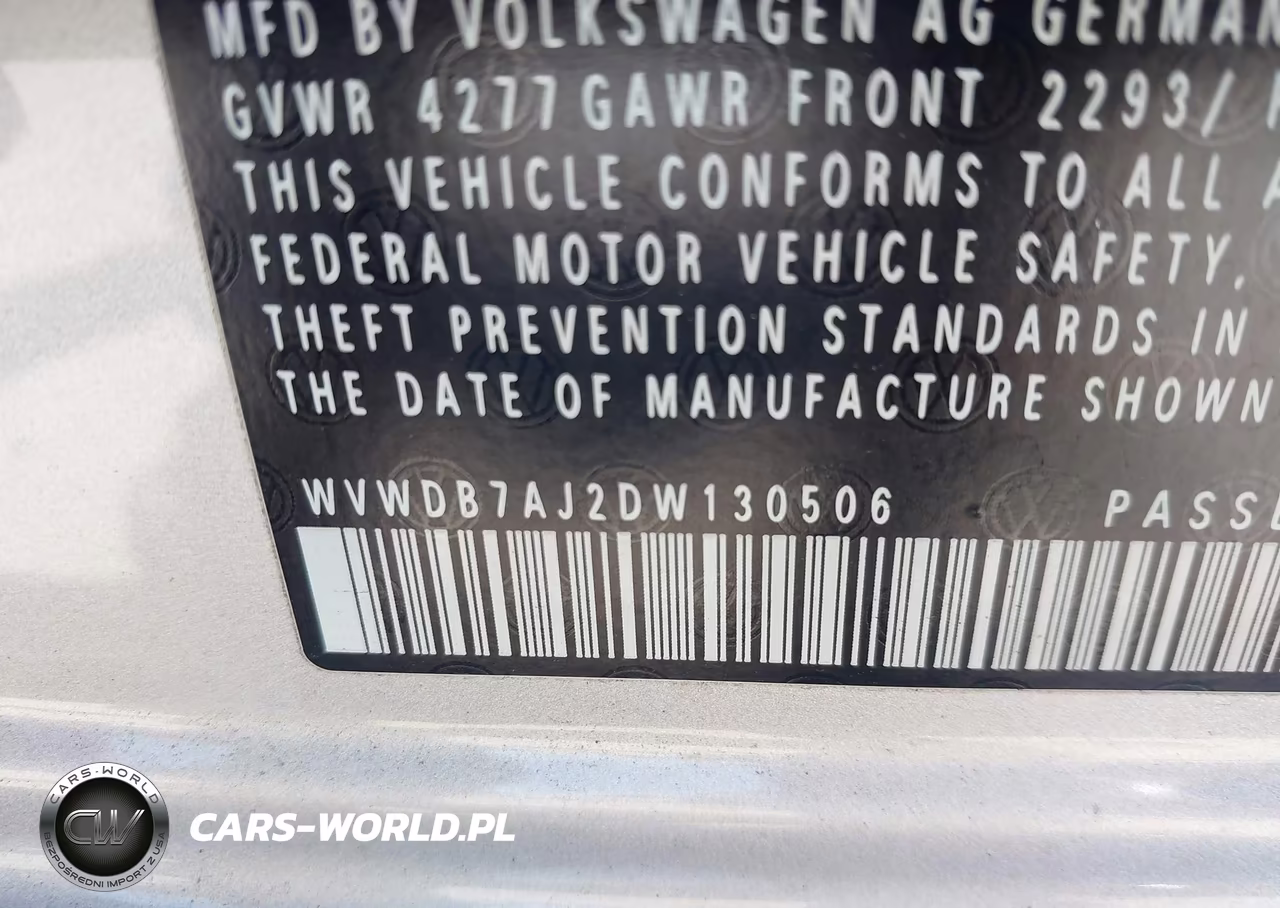 2013 Volkswagen Golf 2.5L 4-Door VIN:WVWDB7AJ2DW130506 - 9