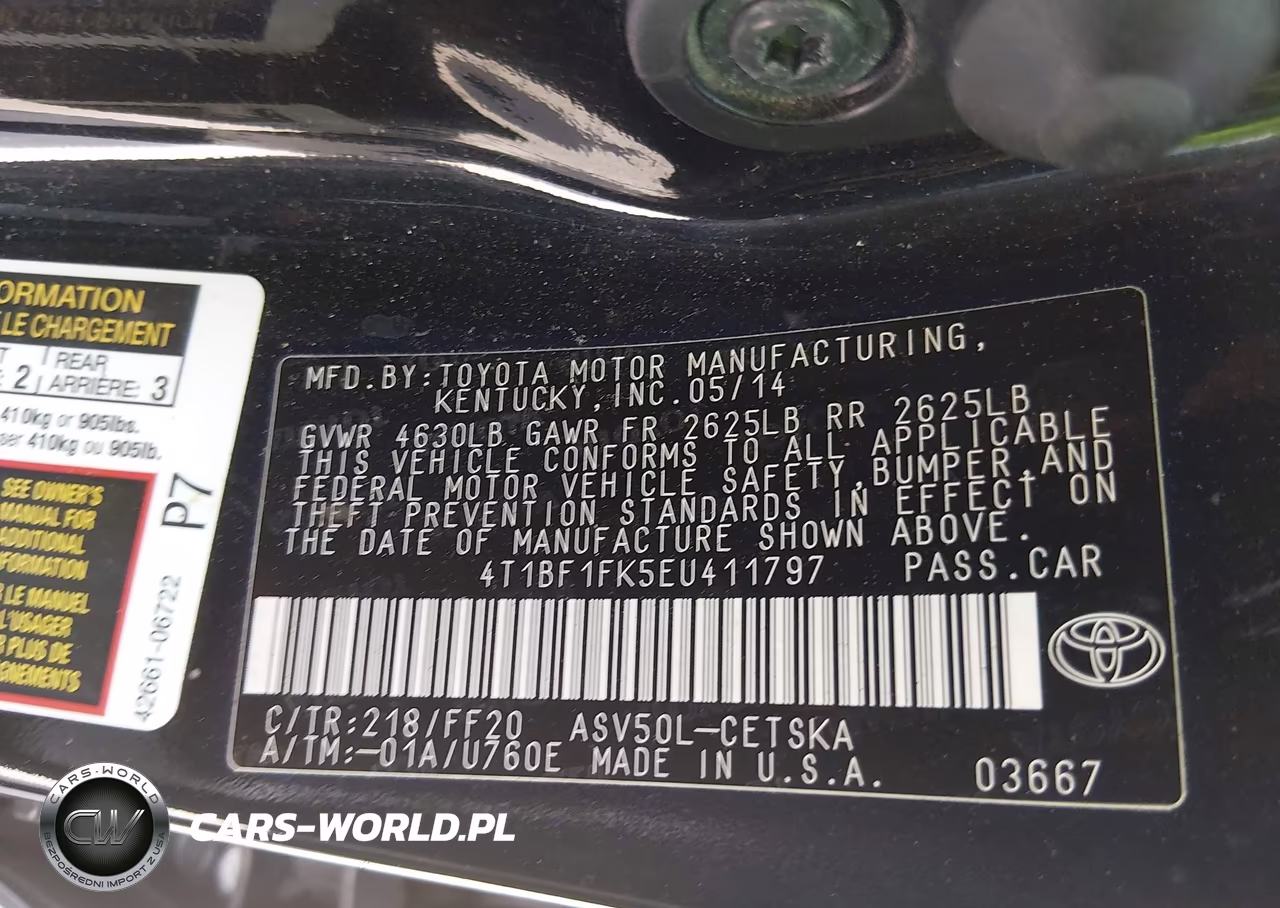 2014 Toyota Camry Se VIN:4T1BF1FK5EU411797 - 9