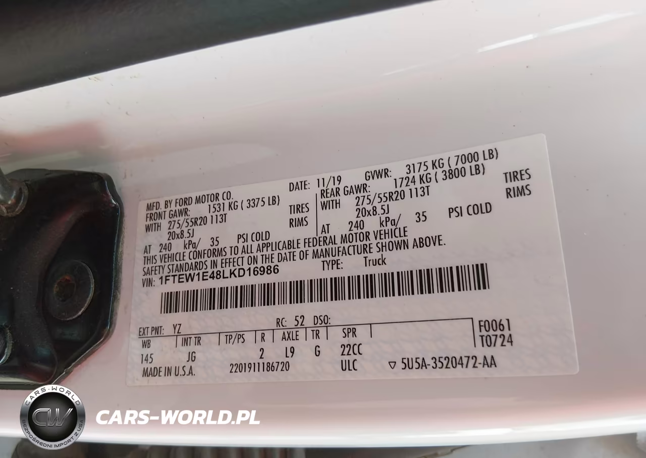 2020 Ford F150 Supercrew VIN:1FTEW1E48LKD16986 - 9