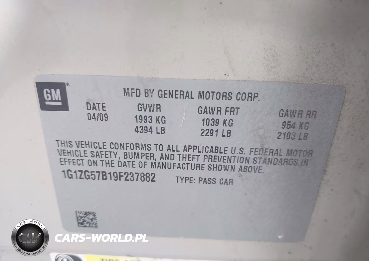 2009 Chevrolet Malibu Ls VIN:1G1ZG57B19F237882 - 9