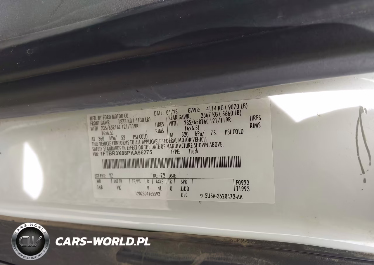 2023 Ford Transit-250 Cargo Van VIN:1FTBR3X88PKA96275 - 9