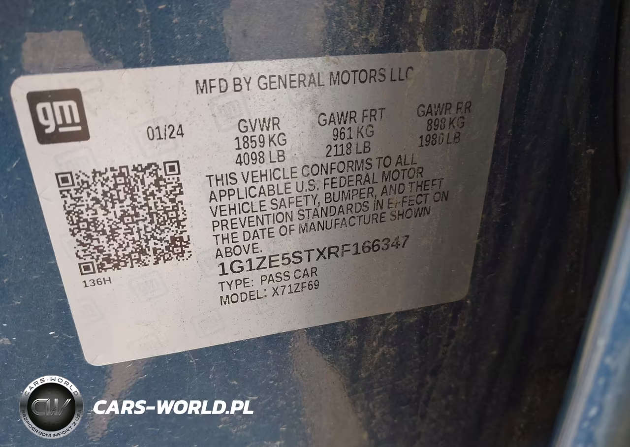 2024 Chevrolet Malibu Fwd 2Lt VIN:1G1ZE5STXRF166347 - 9