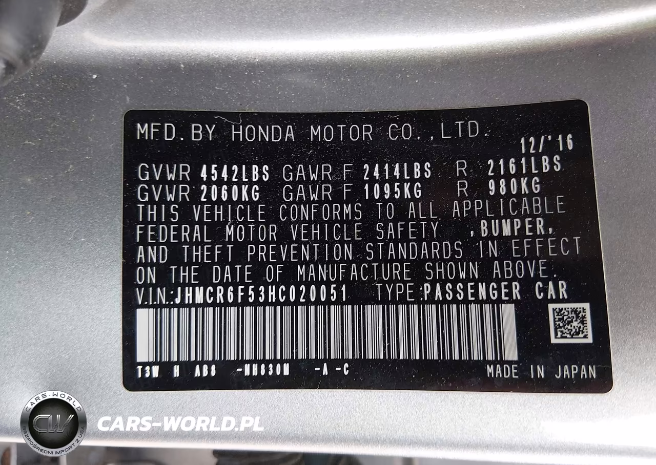 2017 Honda Accord Hybrid Ex-L VIN:JHMCR6F53HC020051 - 9