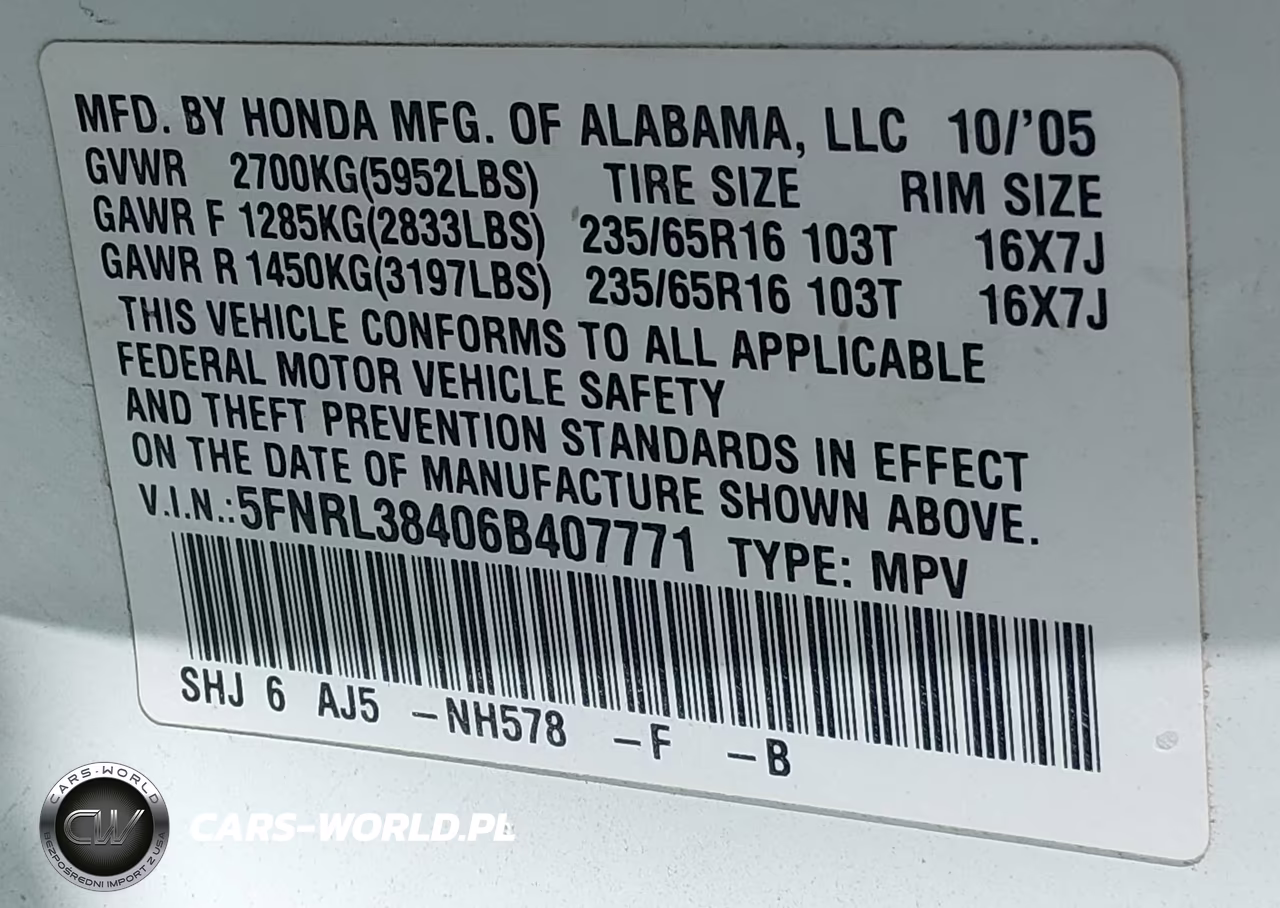 2006 Honda Odyssey Ex VIN:5FNRL38406B407771 - 9