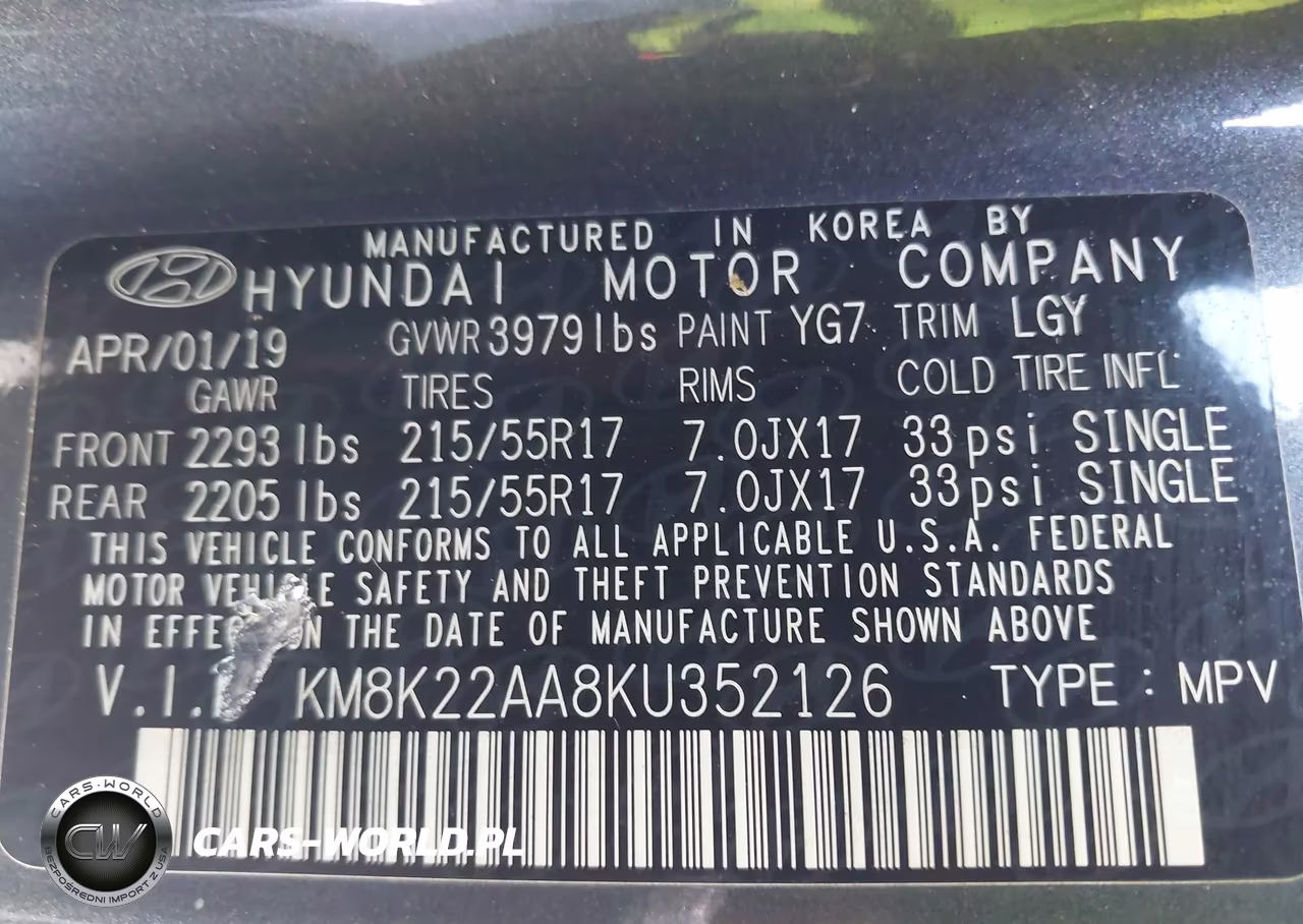 2019 Hyundai Kona Sel VIN:KM8K22AA8KU352126 - 9