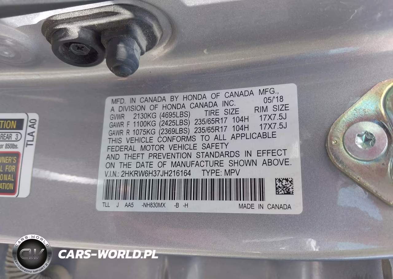 2018 Honda Cr-V Lx VIN:2HKRW6H37JH216164 - 9