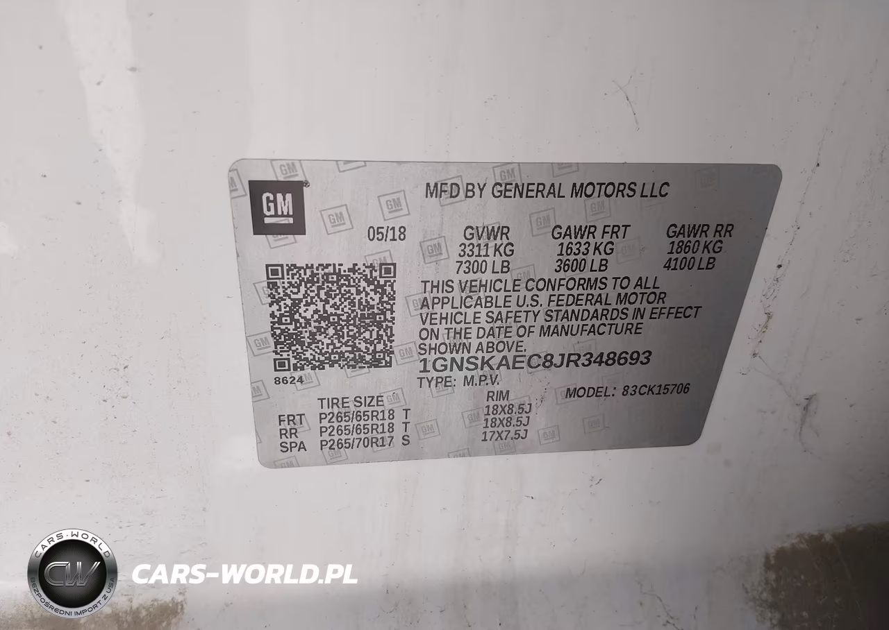 2018 Chevrolet Tahoe Ls VIN:1GNSKAEC8JR348693 - 9