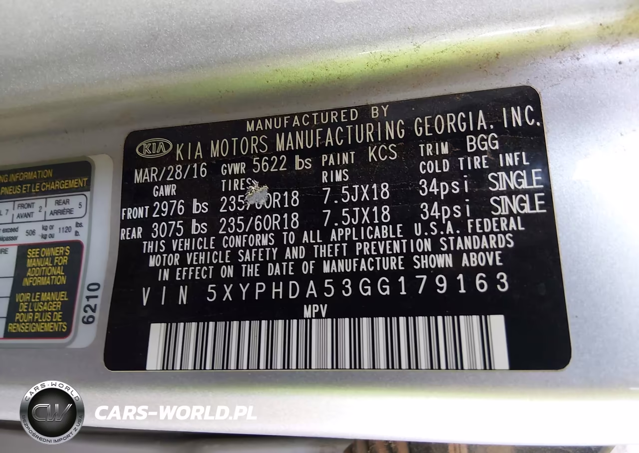 2016 Kia Sorento 3.3L Ex VIN:5XYPHDA53GG179163 - 9