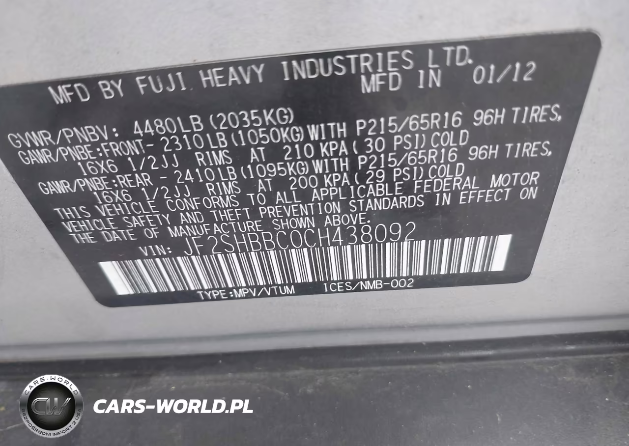 2012 Subaru Forester 2.5X VIN:JF2SHBBC0CH438092 - 9