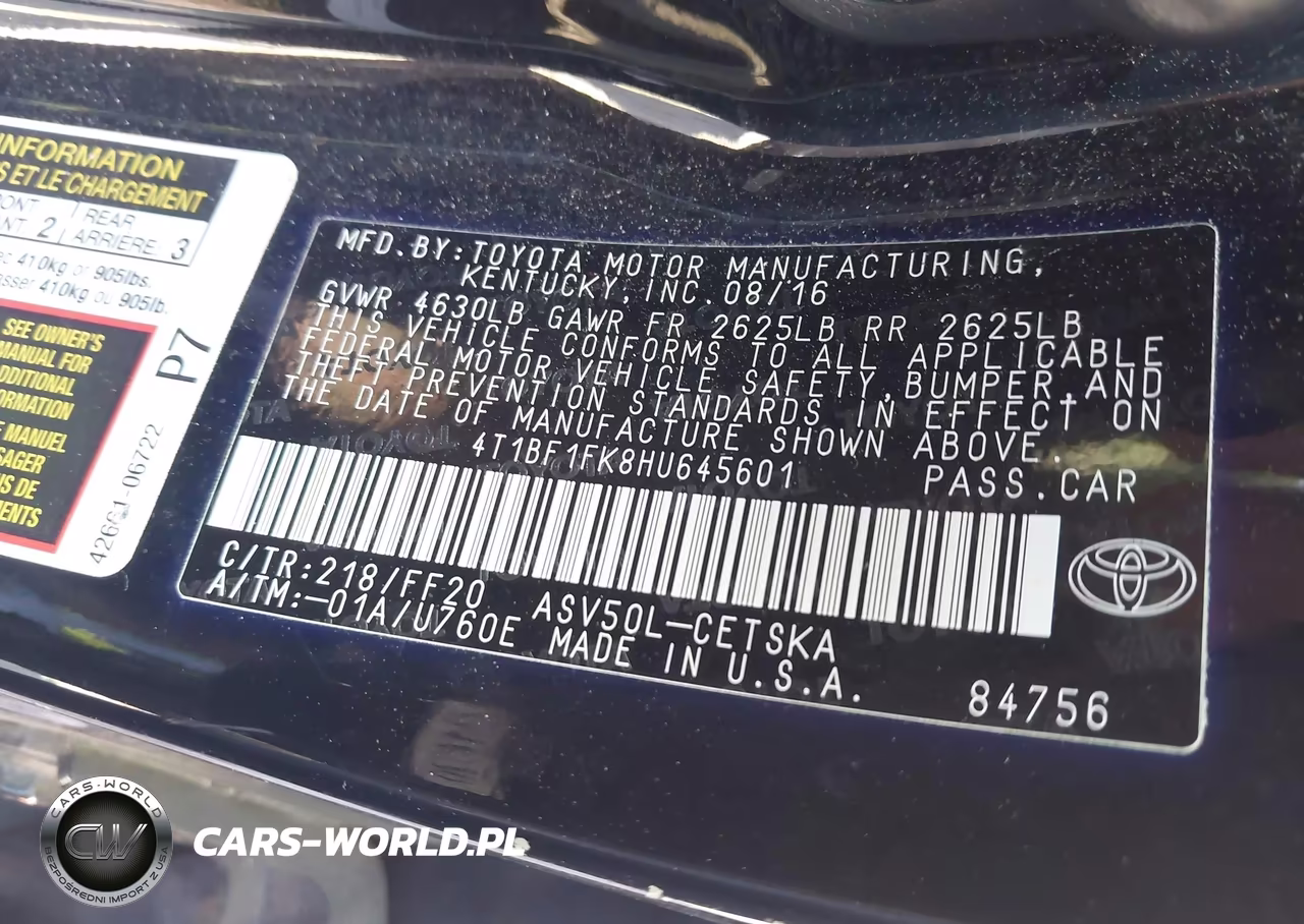 2017 Toyota Camry Se VIN:4T1BF1FK8HU645601 - 9