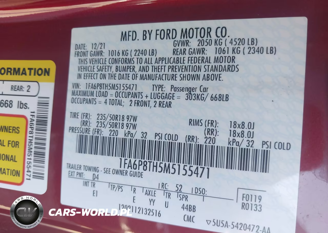 2021 Ford Mustang Ecoboost Premium Fastback VIN:1FA6P8TH5M5155471 - 9