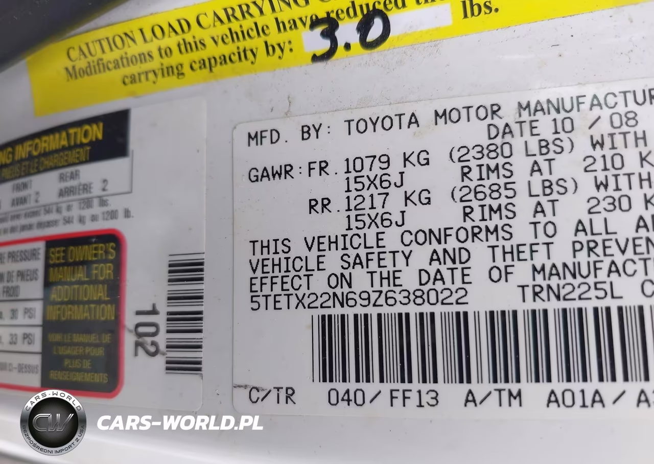 2009 Toyota Tacoma VIN:5TETX22N69Z638022 - 9