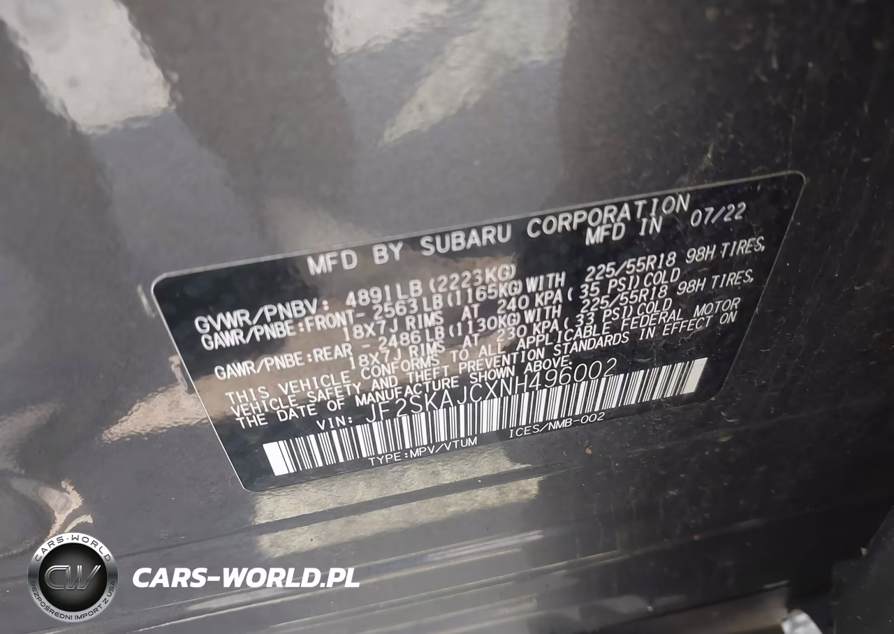 2022 Subaru Forester Sport VIN:JF2SKAJCXNH496002 - 9