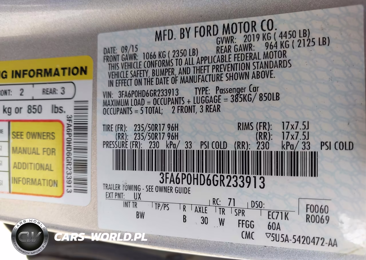2016 Ford Fusion Se VIN:3FA6P0HD6GR233913 - 9