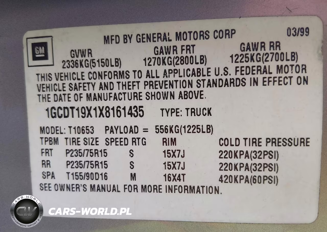 1999 Chevrolet S-10 Ls VIN:1GCDT19X1X8161435 - 9
