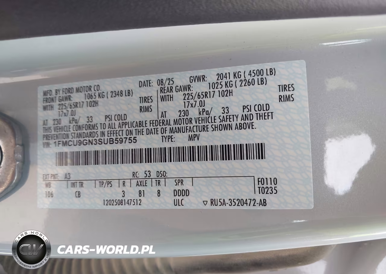 2025 Ford Escape Active VIN:1FMCU9GN3SUB59755 - 9